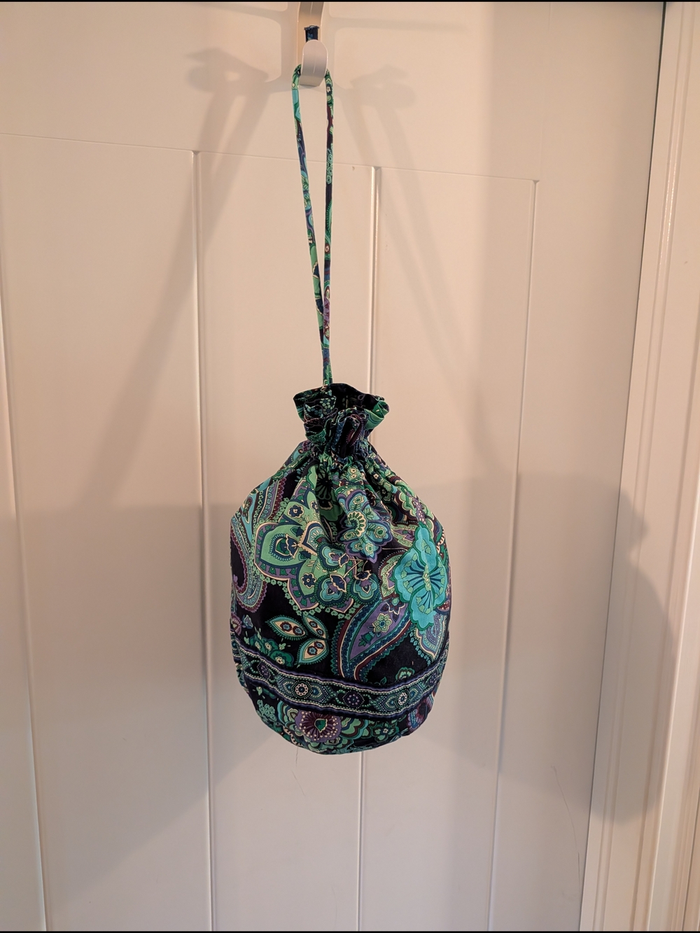 Vera Bradley Teal and Green Paisley Drawstring Cosmetic Pouch